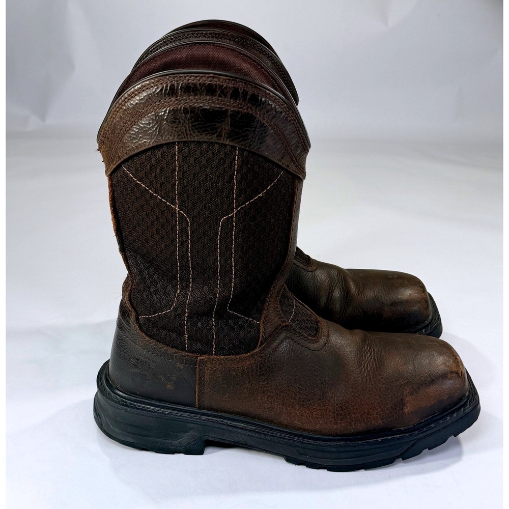 Herman Survivors Granite Work Boot Mens 8 Brown Leather Steel Toe Slip Resistant